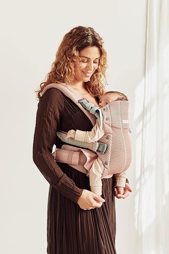 BabyBjörn Baby Carrier Harmony, Dusty Pink, 3D Mesh | 3-in-1 Ergonomic Baby Carrier; Newborn, Facing-in, Outward-Facing, and Back Carrying Positions Supported (7-40 lbs), Newborn to Toddler