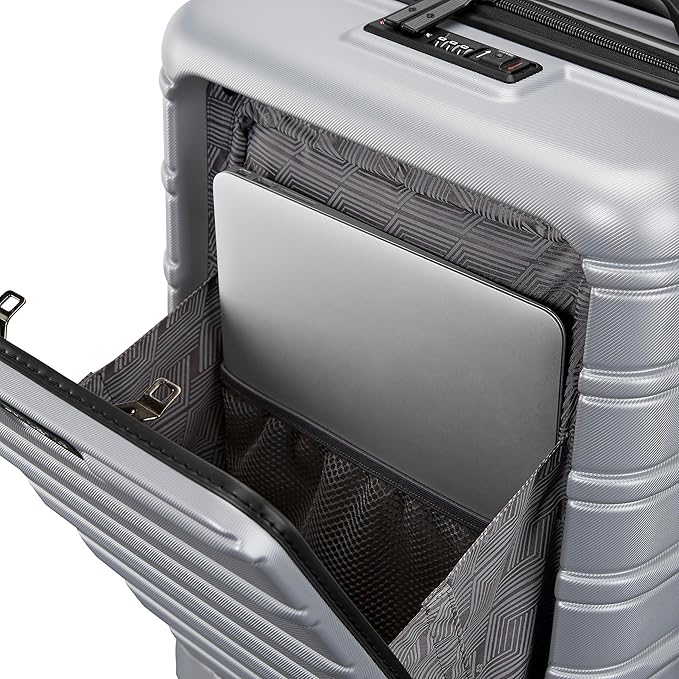 Samsonite Omni 2 PRO Hardside Expandable Luggage with Spinners, Arctic Silver, Carry-on
