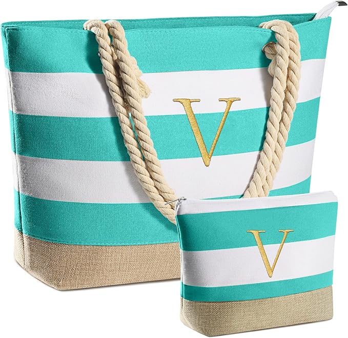 YOOLIFE Beach Bags for Women - Travel Canvas Beach Tote, Pool Waterproof Bag, Travel Essentials, Gifts for Women Birthday