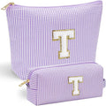 YOOLIFE Preppy Stuff Cute Cosmetic Bag Travel Bag - Large Makeup Bag Make Up Bag Cosmetic Bag Personalized Daughter Sister Gifts for Women Her Bridesmaid Gift Preppy Makeup Bag Tween Girls Gifts T