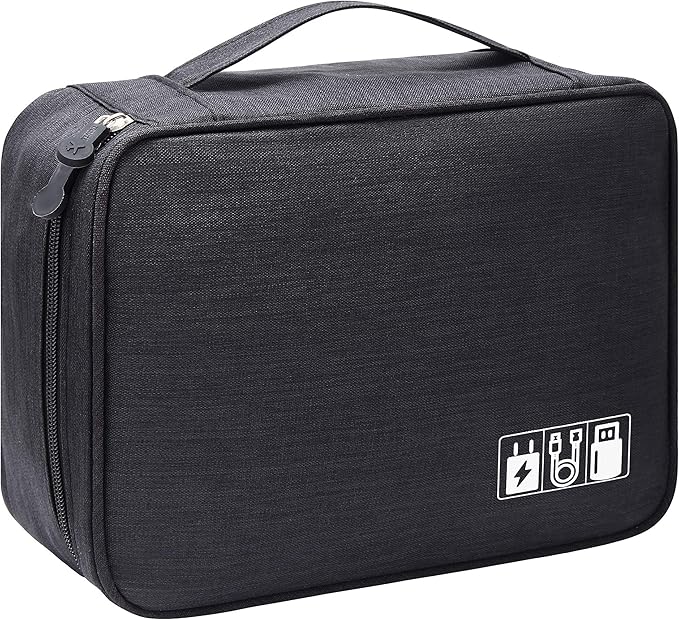 VOCUS Electronics Organizer Travel Cable Organizer Bag for Electronics Accessories, Portable Tech Carring Large Storage Case for Charger, Cord, Power Bank, Hardware