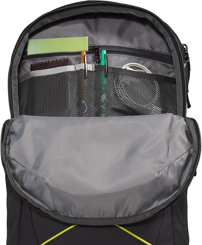 The North Face Jester Everyday Laptop Backpack, TNF Black Light Heather/Sulphur Spring Green, One Size