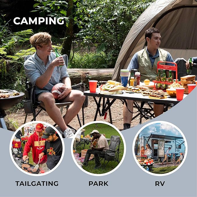Heavy Duty Portable Folding Camping Chair for Adults with Comfy Padded Backrest | for Outdoor & Sports, Backpacking, Beach, Lawn, Hunting, Tailgating, Fishing | Supports 400 Lbs