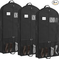 Simple Houseware 54-Inch Travel Garment Bag with Pockets, Non-Woven | Lightweight, Black, 3 Pack