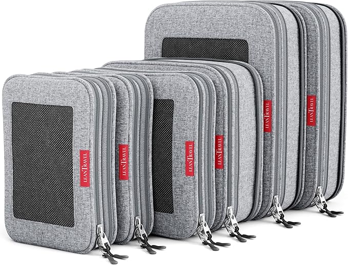 Compression Packing Cubes for Travel Organizers with Double Zipper, LeanTravel