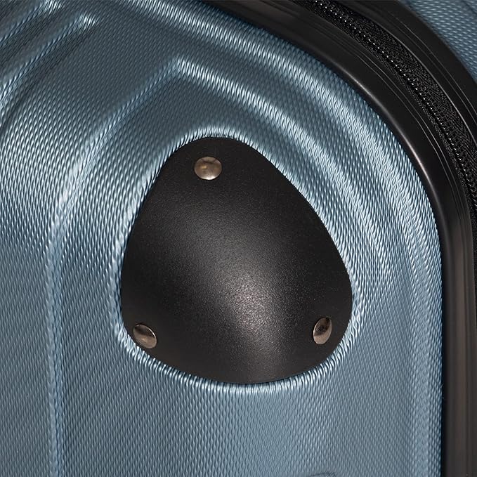 Kenneth Cole REACTION Out of Bounds Lightweight Hardshell 4-Wheel Spinner Luggage, Granite Blue, 24-Inch Checked