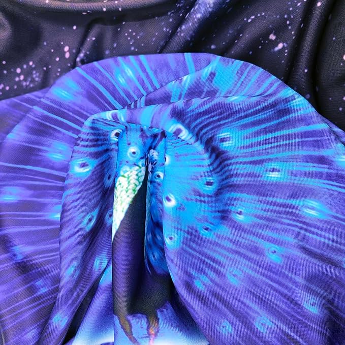 7-Mi Suitcase Cover 3D Print Design Travel Luggage Protector Trolley Case Cover 29"-30" Sleeve, BluePeacock