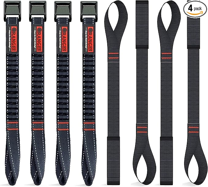 ORANGEE 4 Pack Motorcycle & Bike Luggage Straps 20" - 55" Adjustable Stretch Tie Down Strap for Motorcycle, Bike, ATV Racks