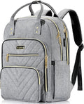 Travel Backpack for Women, 15.6 Inch Work Laptop Backpack, Water Resistant Backpack for Business with USB Charging Port, Anti-theft Student Teacher Bookbags, Large Daypacks for Women, Grey