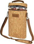 Tirrinia 2 Bottle Wine Gift Tote Carrier - Leakproof & Insulated Padded Versatile Wine Cooler Bag for Travel, BYOB Restaurant, Wine Tasting, Party, Dinner,Gift for Wine Lovers, Cork