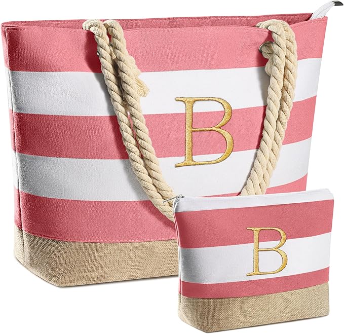 YOOLIFE Beach Bags for Women - Travel Canvas Beach Tote, Pool Waterproof Bag, Travel Essentials, Gifts for Women Birthday