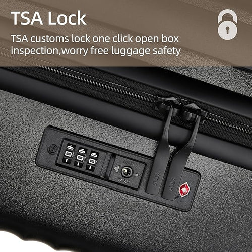 20 Inch Carry on Luggage,Airline Approved 22x14x9 Hard Shell Carry on Suitcase with 360° Spinner Wheels,TSA Lock and Lightweight Hardside Carry-on Luggage for Travel (Black, 20 Inch)