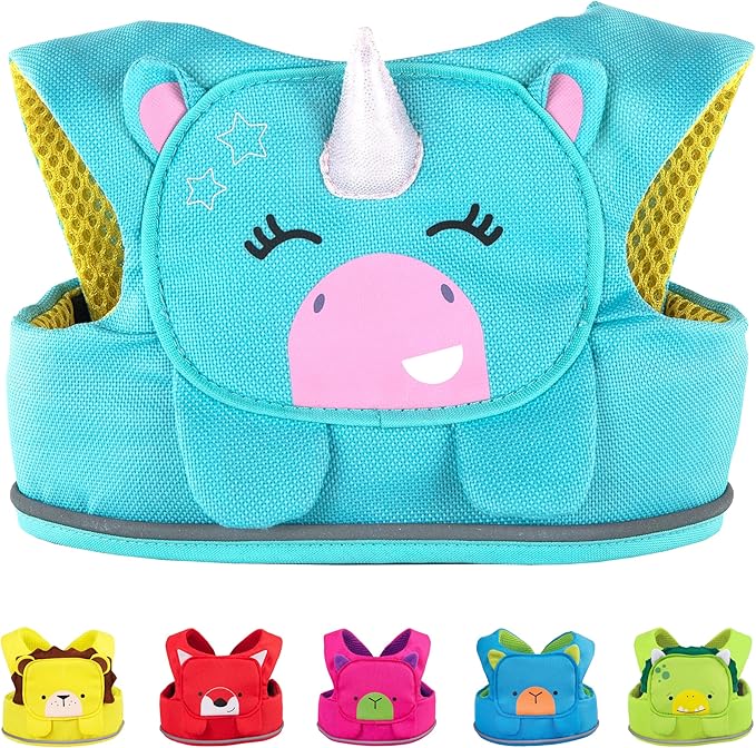 Trunki Toddler Leash - Fuss Free Toddler Walking Reins & Kids Safety Harness | Baby Leash for Kids – Una Unicorn (Turquoise)