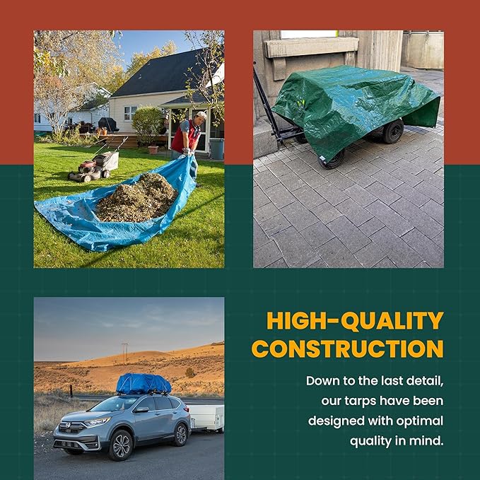 Tarp Cover White Heavy Duty 20 Mill Thick Material, Waterproof 24'X24' Great for Tarpaulin Canopy Tent, Boat, RV Or Pool Cover! by Trademark Supplies (Poly Tarp 24X24 Ultra Thick)