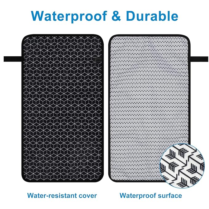Accmor Portable Diaper Changing Pad, Waterproof Baby Changing Mat, Foldable Portable Travel Changing Pads for Baby, Black