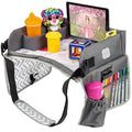 Kenley Kids Travel Tray, Toddler Car Seat Lap Tray, Road Trip Essentials Activity Table (Pink/Gray)