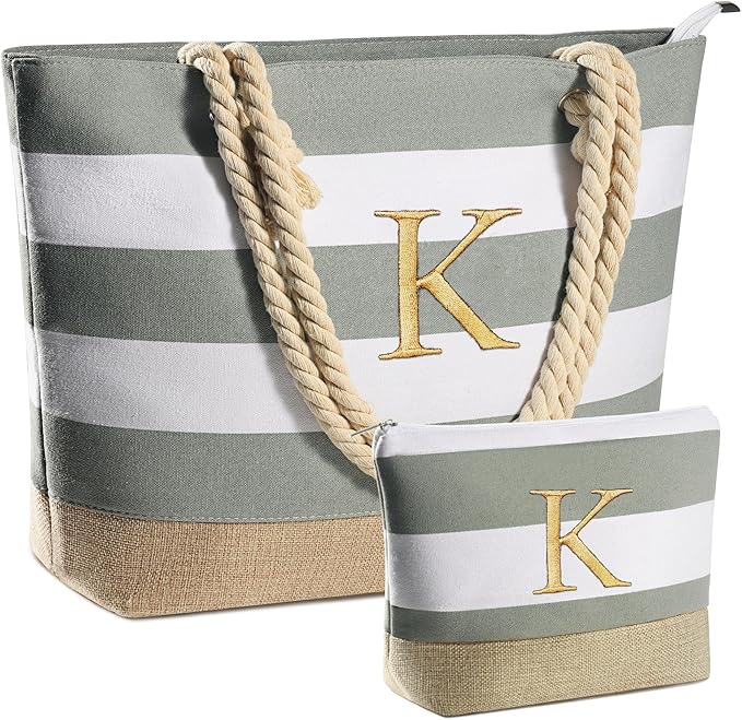 YOOLIFE Beach Bags for Women - Travel Canvas Beach Tote, Pool Waterproof Bag, Travel Essentials, Gifts for Women Birthday