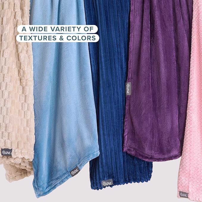 Bare Home Fleece Blanket - King Size - Ultra-Soft Lightweight for Bed, Sofa, and Couch - Luxury Microplush - Cozy Warm Blanket (King, Blue Mist)