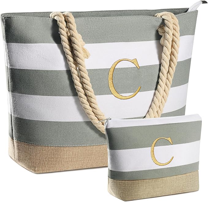 YOOLIFE Beach Bags for Women - Travel Canvas Beach Tote, Pool Waterproof Bag, Travel Essentials, Gifts for Women Birthday