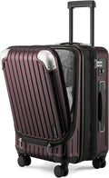 LEVEL8 Grace Carry on Luggage Airline Approved, 20 Inch Expandable Hardside Suitcases with wheels, Abs+Pc Harshell Spinner Luggages with Tsa Lock, Red