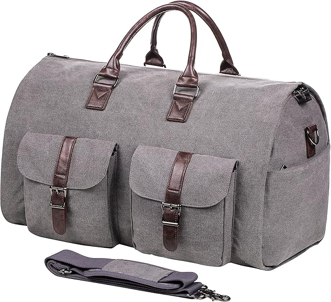 seyfocnia Convertible Travel Garment Bag,Carry on Garment Duffel Bag for Men Women - 2 in 1 Hanging Suitcase Suit Business Travel Bag
