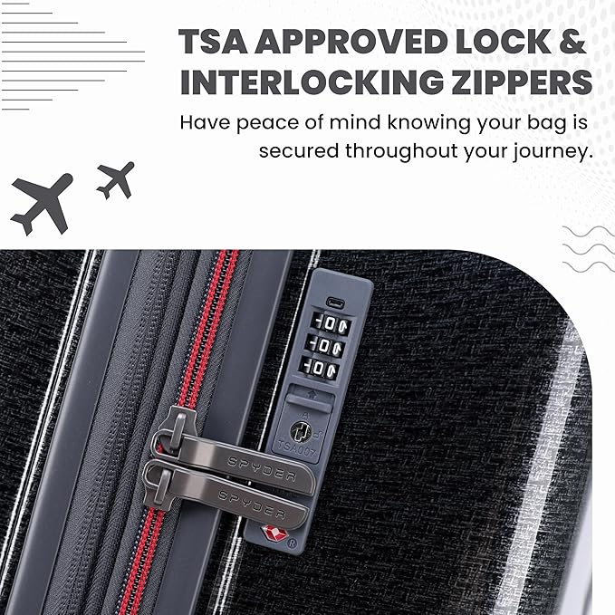 Spyder Traverse 25 Inch Medium Expandable Hardside Upright Suitcase with 360° Spinner Wheels, TSA Approved Lock, Silver