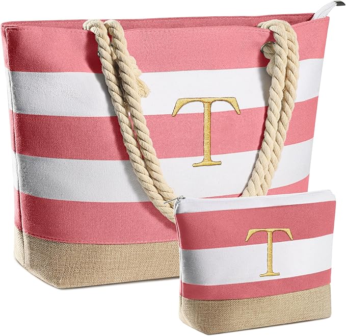 YOOLIFE Beach Bags for Women - Travel Canvas Beach Tote, Pool Waterproof Bag, Travel Essentials, Gifts for Women Birthday