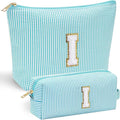 YOOLIFE Birthday Gifts for Women Mom - Christmas Gifts Idea for Her Mom Teacher | Personalized Cute Initial Makeup Bag Pouch for Women Friends Female Girlfriend Wife | Cosmetic Travel Toiletry Bag I