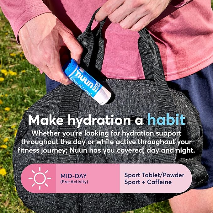 Nuun Sport Electrolyte Tablets with Magnesium, Calcium, Potassium, Chloride & Sodium, Gluten Free & Vegan, Lemon Lime, 4 Pack (40 Servings Total)